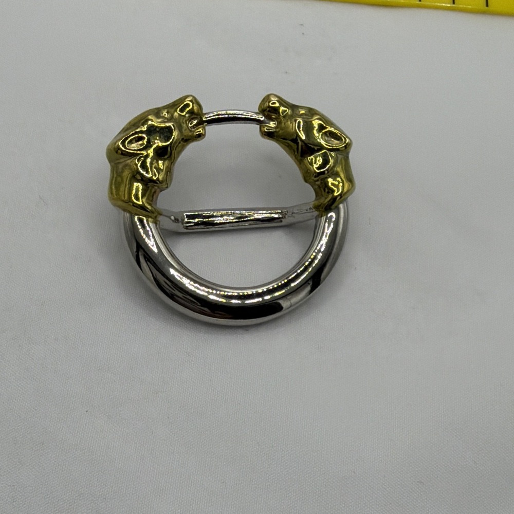 Park Lane Scarf Clip Sliver Gold Tone Panther 1.5 Inches